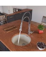 ALFI brand AB1717UM-B Biscuit 17" Undermount Round Granite Prep Sink