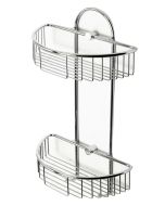 ALFI brand AB9534 Polished Chrome Wall Mounted Double Basket Shower Shelf Bathroom Accessory