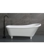 ALFI brand AB9960 67" White Matte Clawfoot Solid Surface Resin Bathtub
