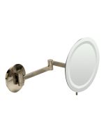 ALFI brand ABM9WLED-BN Brushed Nickel Wall Mount Round 9" Mirror with Light