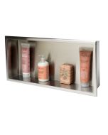 ALFI brand ABN2412-BSS Brushed Stainless Horizontal One Shelf Shower Niche