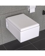 EAGO WD333 Square Modern Wall Mounted Dual Flush White Ceramic Toilet Bowl