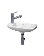 Whitehaus WH1-103L Small Porcelain Wall Mounted Ceramic Bathroom Basin Sink