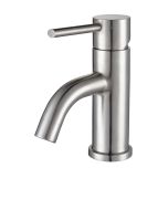 Whitehaus WHS0111-SB-BSS Brushed Stainless Steel 1 Handle Deck Mouted Standard Bathroom Faucet