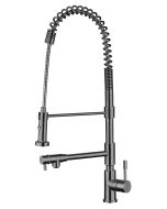 Whitehaus WHS1644-SK-BSS Brushed Stainless Steel Faucet with Pull-Down Spray and Pot-Filler