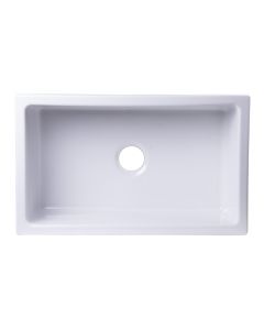 ALFI brand AB3018UM-W  30" x 18" Undermount White Fireclay Kitchen Sink