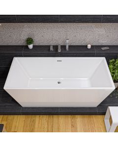 ALFI brand AB8832 67 Inch White Rectangular Acrylic Free Standing Soaking Bathtub