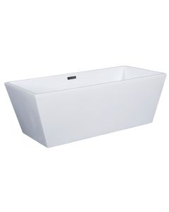 ALFI brand AB833 59 Inch White Rectangular Free Standing Soaking Bathtub