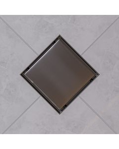 ALFI brand ABSD55B-PSS 5"x5" Square Stainless Shower Drain w/ Solid Cover