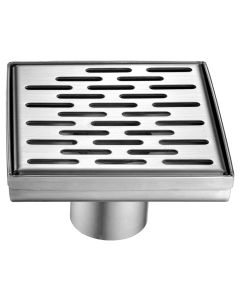BAI 0524 Stainless Steel 5-inch Square Shower Drain in Matte Black