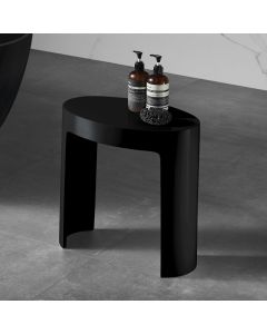 ALFI brand ABST66BM Black Matte Solid Surface Resin Bathroom / Shower Stool