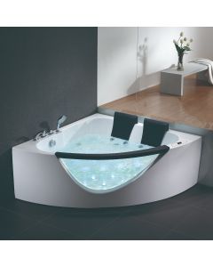 EAGO AM199ETL 5ft Clear Rounded Corner Acrylic Whirlpool Bathtub for Two