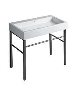 Whitehaus B-U90-DUCG1-A09 Britannia Large Rectangular Sink Console with Front towel Bar and No Hole Drill