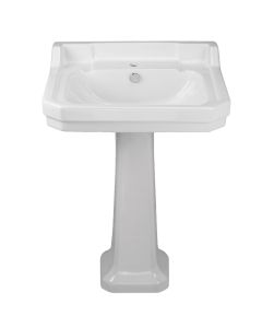 Whitehaus B112L-P Traditional Pedestal with Integrated Bowl and Rear Overflow