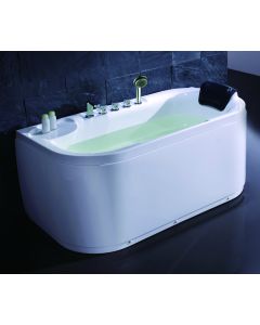 EAGO LK1103-L White 5' Acrylic Soaking Tub with Fixtures And Left Drain