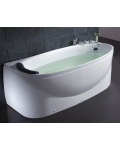 EAGO LK1104-R Acrylic White 6' Soaking Tub with Fixtures And Right Drain