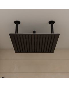 ALFI brand RAIN20S-BM Matte Black Stainless Steel 20" Square Ultra-Thin Rain Shower Head
