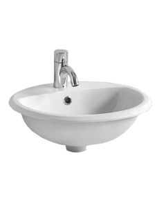 Whitehaus S56 White Single Bowl Porcelain Round Drop-In Bathroom Basin Sink