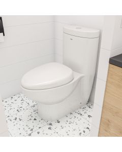 EAGO TB309 One Piece Dual Flush High Efficiency Low Flush White Toilet