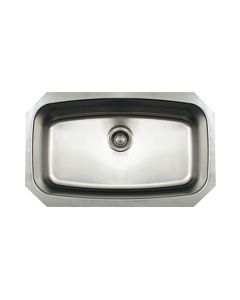 Whitehaus WHNCUS2917 Stainless Steel Single Bowl Undermount Kitchen Sink