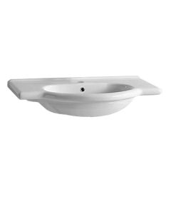 Whitehaus TOP62-1H China Nizza Vanity Basin with Overflow and Single Faucet Hole