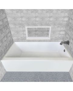Whitehaus WHAB6030-L-WH Alcove Soaking Bathtub With Drain Hole Options