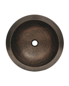 Hammered Bronze Whitehaus WHCOLV17RD-OBH Drop-in Copperhaus Bathroom Sink Basin