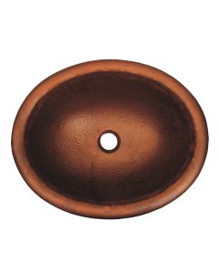 Whitehaus WHCOLV180V-OCH Copperhaus Oval Drop-In/Undermount Basin With Hammered Texture