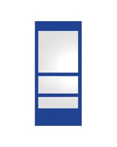 Whitehause WHE11-BLUE Rectangular Ecoloom Mirror With Laminated Colored Glass Border in Blue