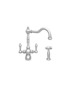Whitehaus WHEG-34654-C Englishhaus Dual Lever Handle Faucet with Solid Brass Side Spray