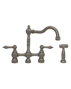 Whitehaus WHEGB-34656-BNBridge Faucet with Long Traditional Swivel Spout in Brushed Nickel
