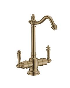 Whitehaus WHFH-HC1006-AB Point of Use Instant Hot/Cold Water Drinking Faucet with Traditional Swivel Spout