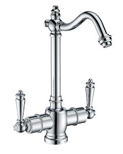 Whitehaus WHFH-HC1006-C Polished Chrome Instant Hot/Cold Water Faucet with Traditional Spout