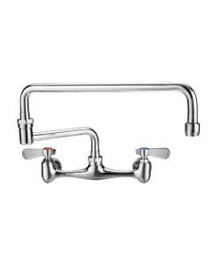 Whitehaus WHFS813-C Polished Chrome Laundry Faucet with Double Jointed Retractable Swing Spout