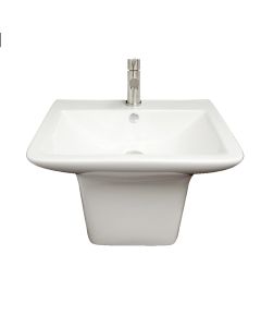 Whitehaus WHKN1148A Isabella Wall Mount Basin with Integrated Rectangular Bowl and a Center Drain