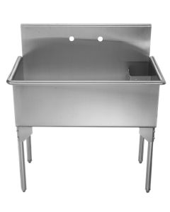 Whitehaus WHLS3618-NP 36" Brushed Stainless Steel Freestanding Utility Sink