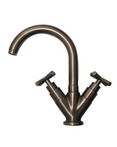 Whitehaus WHLX79250-BN Luxe Single Hole/Dual Handle Lavatory Faucet with Pop-up Waste
