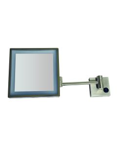 Whitehaus WHMR25 Square Wall Mount Led 5X Magnified Mirror