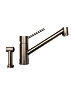 Whitehaus WHNFX2125STS Stainless Steel FX Navigator Extended Lever Handle Faucet with Side Spray