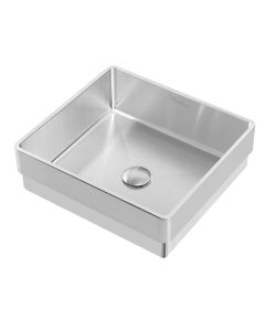Whitehaus WHNPL1577-BSS Brushed Stainless Steel Semi-Recessed Kitchen Sink