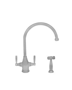 Whitehaus WHQN-34650-PN Queenhaus Dual Handle Gooseneck Faucet with Side Spray