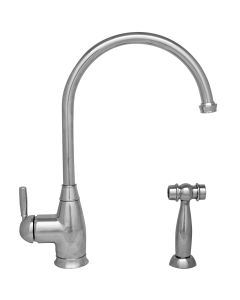 Whitehaus WHQN-34682 Gooseneck Kitchen Faucet with Solid Brass Side Spray