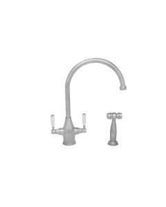 Whitehaus WHQNP-34650-PN Queenhaus Dual Porcelain Lever Handles Faucet with Side Spray