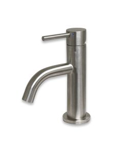 Whitehaus WHS1010-SB-BSS Solid Stainless Steel Single Lever Lavatory Faucet
