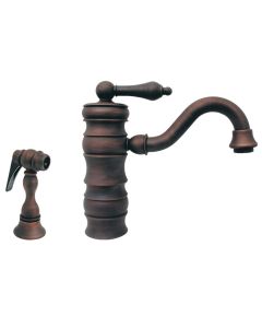 Whitehaus WHVEG3-1098-MB Mahogany Bronze Vintage III Single Hole Faucet with Side Spray