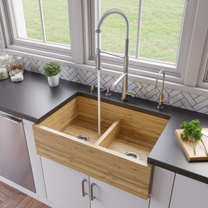 Kitchen Bamboo Wood Over The Sink Stainless Steel Dish Drying