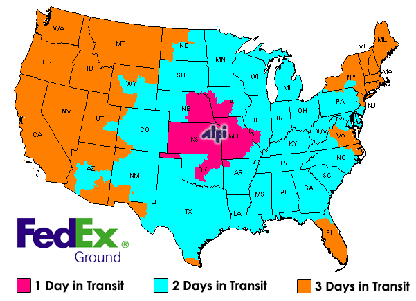 FedEx Ground Transit Times from Kansas